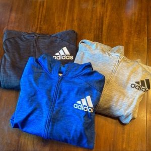 Lot of 3 Boys Large (14/16) Adidas Zip Up Hoodies